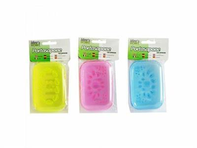 PORTASAPONE IN PLASTICA C/COPERCHIO COLORI ASS.