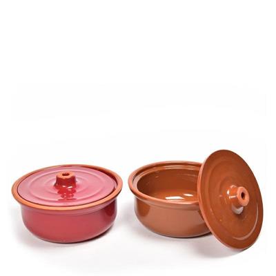 CASSERUOLA IN CERAMICA CON COPERCHIO 24XH12 CM COLORI ASS
