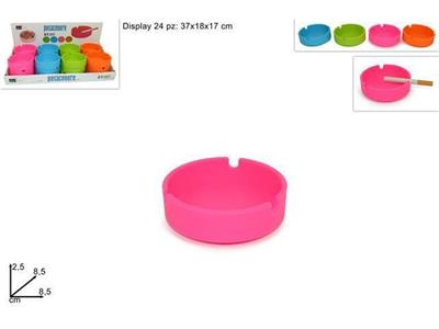 POSACENERE IN SILICONE 8,5CM 4COLORI ASS.