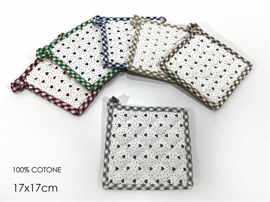 PRESINA COTONE 17 X 17 CM DECORO CUORI 6 ASS
