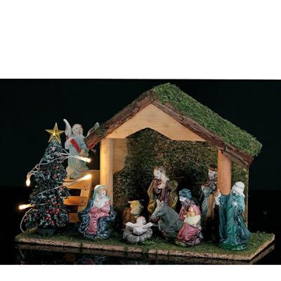 PRESEPE 9 STATUE PORCELLANA CON LED 32 X 13 X H21 CM