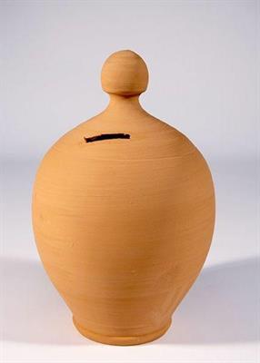 SALVADANAIO  TERRACOTTA GREZZO 20CM