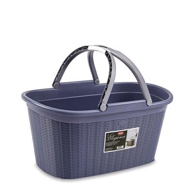 CESTA PORTABIANCHERIA ELEGANCE CON MANICI BLU NAVY