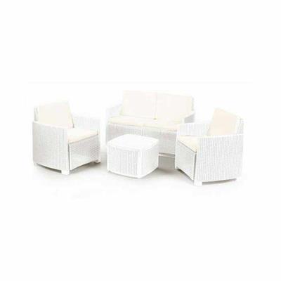 SET ETNA BIANCO CON CUSCINI 2 POLTRONE/1 DIVANO/1 TAVOLINO