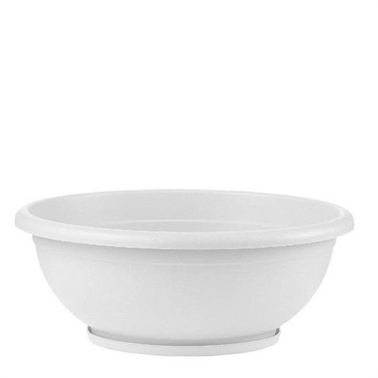 CIOTOLA NAXOS CON SOTTOVASO 30CM COLORE BIANCO