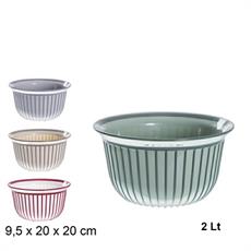 CIOTOLA IN PLASTICA D. 20 X H 9,5 CM 2 LT COLORI ASS