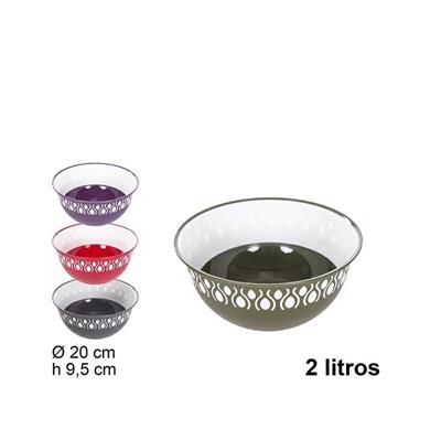 CIOTOLA IN PLASTICA D. 20 X H9,5 CM 2 LT COLORI ASS