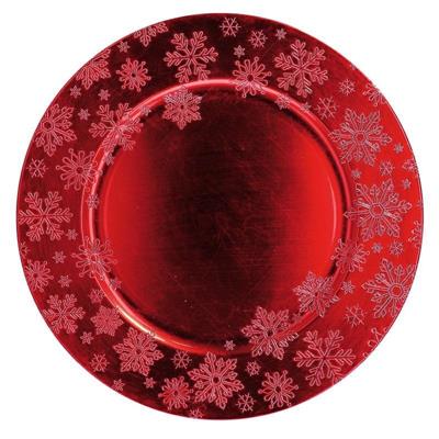 SOTTOPIATTO TONDO PLASTICA ROSSO 33 CM