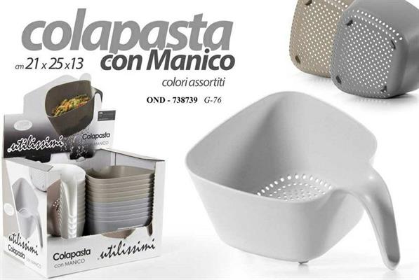 COLAPASTA CON MANICO 21X25X13CM COLORI ASS.