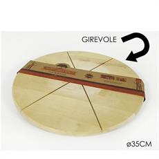 TAGLIERE TONDO GIREVOLE IN LEGNO D. 35 CM
