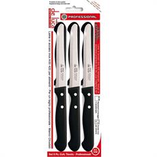 COLTELLO TAVOLA MANICO CHIODATO NERO CONF. 6 PZ