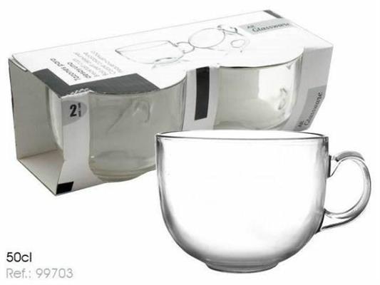 TAZZA DA COLAZIONE IN VETRO 50CL CONF. 2PZ