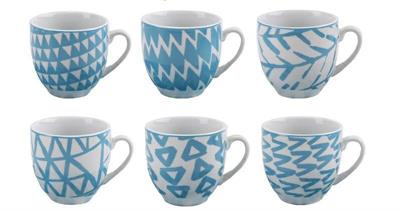 TAZZA CAFFE' SENZA PIATTINO CONF. 6 PZ ZARZIS BLUE