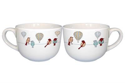TAZZA JUMBO DECORO MONGOLFIERE D. 11,3 X H8 CM