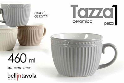 TAZZA CERAMICA 460 ML 11 X 7,4 X 7,8 CM COLORI ASS.