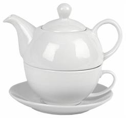 TAZZA CON TEIERA PORCELLANA BIANCA 17,5X5,5X14,3CM 400ML