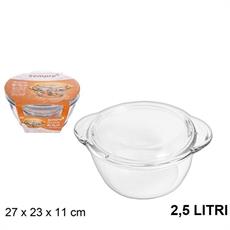 TEGAME IN VETRO CON COPERCHIO 2500 ML