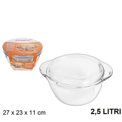 TEGAME IN VETRO CON COPERCHIO 2500 ML