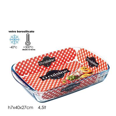 TEGLIA RETTANGOLARE IN VETRO OCUSINE 40 X 27 X H7 CM