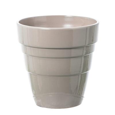 VASO CERAMICA RIGATO 10 X H10 CM COLORE BEIGE