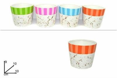 VASO BIANCO/COLORATO 9CM 4 COL. ASS.