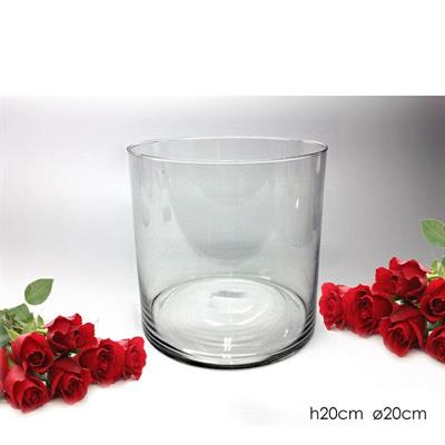 VASO IN VETRO CILINDRO 20 X 20 CM