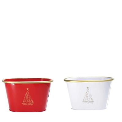 VASO OVALE IN FERRO 21X14X13 CM 2 COLORI ASS
