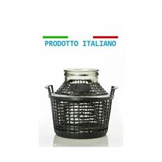 DAMIGIANA IN VETRO CON RIV. IN PLASTICA LT. 10 B/LARGA