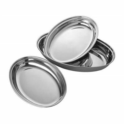 VASSOIO OVALE INOX CON BORDO RIALZATO 40CM