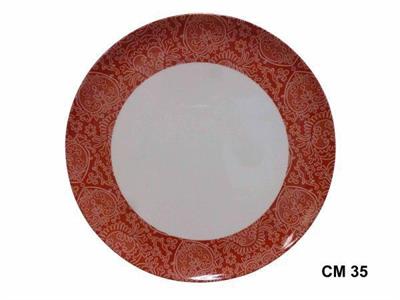 VASSOIO MELAMINA TONDO 35CM DECORO CUORI DI PIZZO