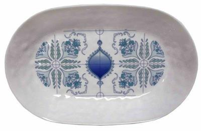 VASSOIO OVALE FONDO MELAMINA 25X16X4CM MARTELLATO MEDITERRAN