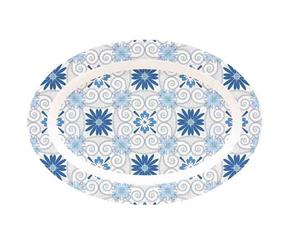 VASSOIO MELAMINA BORDO ONDULATO 36 CM DECORO VIETRI