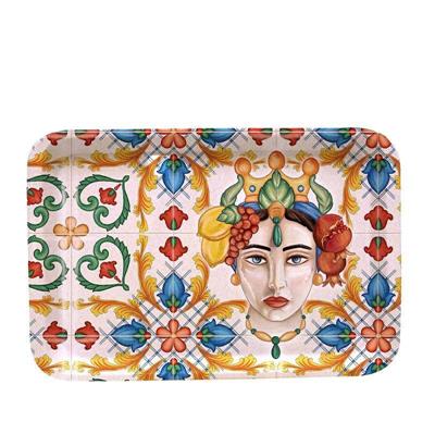 VASSOIO MELAMINA 23 X 16 CM DECORO CALTAGIRONE