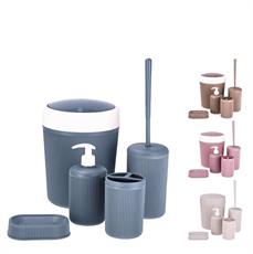 SET DA BAGNO IN PLASTICA 5 PZ 4 COLORI ASS