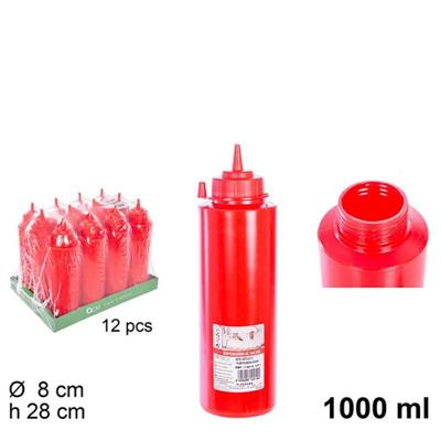 DOSATORE IN PLASTICA PER SALSE ROSSO 1 LT A BOCCA LARGA