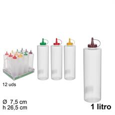 DOSATORE IN PLASTICA PER SALSE TRASPARENTE 1 LT