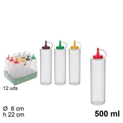 DOSATORE IN PLASTICA PER SALSE TRASPARENTE 500 ML
