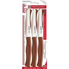 COLTELLO TAVOLA PUNTA TONDA CONF.6PZ MARRONE