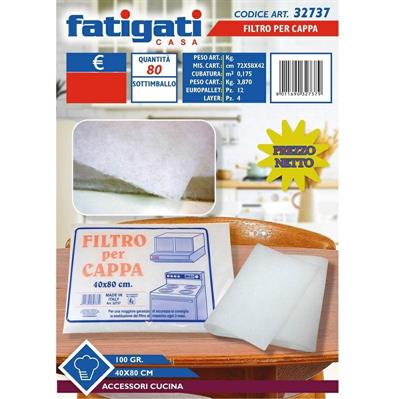 FILTRO CAPPA BIANCO 40 X 80 CM