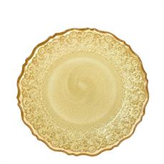 PIATTO IN VETRO CAMPIGLIO 21 CM COLORE ORO