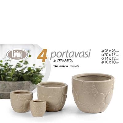CASPO CERAMICA 4PZ DECORO PIETRA SABBIA