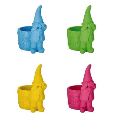 CASPO PORTAVASO GNOMO IN CEMENTO 20 X 14 X H23 CM COLORI ASS