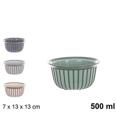 CIOTOLA IN PLASTICA LINEA 500 ML 7 X 13 X 13 CM COLORI ASS