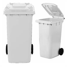 BIDONE CARRELLATO RACCOLTA DIFFERENZIATA 120 LT BIANCO
