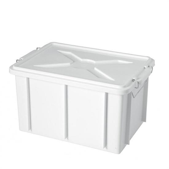 BACINELLA CASSETTA BOX CON COPERCHIO 45 X 35 X 25 CM BIANCO