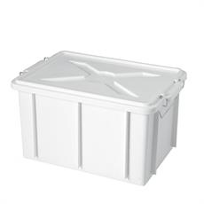 BACINELLA CASSETTA BOX CON COPERCHIO 45 X 35 X 25 CM BIANCO