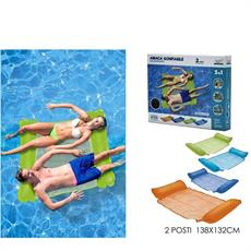 AMACA GONFIABILE GALLEGGIANTE 2 POSTI 138 X 132 CM ASS