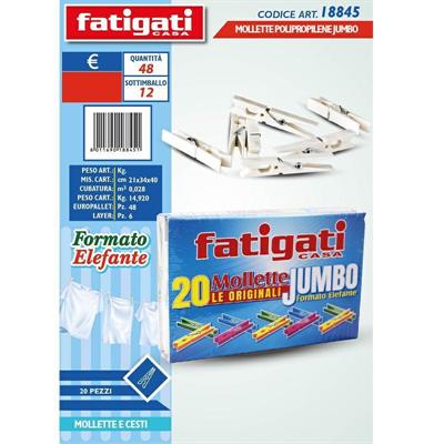 PINZA PER BUCATO POLIPROPILENE CONF. 20 PZ