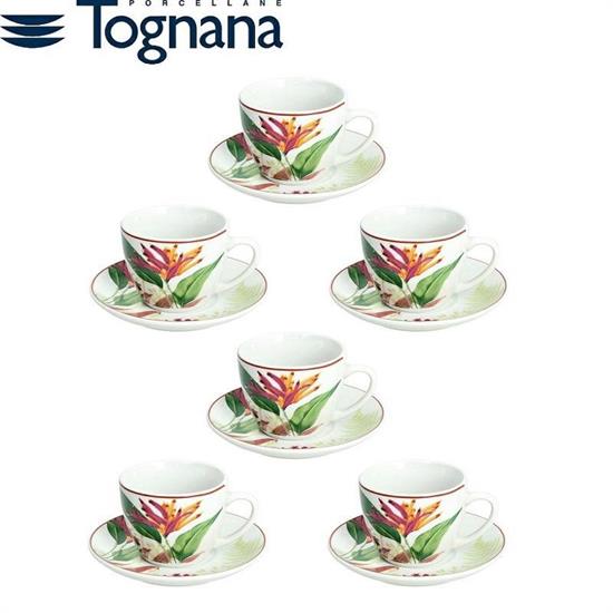 TAZZA CAFFE' CON PIATTINO CONF. 6 PZ MADISON TROPICALIA