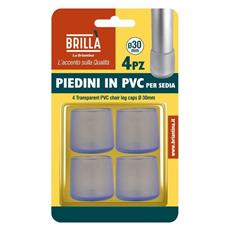 PIEDINI TRASPARENTI PVC PER SEDIE 4 PZ D. 30 MM